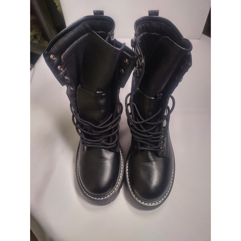 Wild fable Combat Boots Lace Up Side Zip Lug Sole Platform Womens 8 F16898276